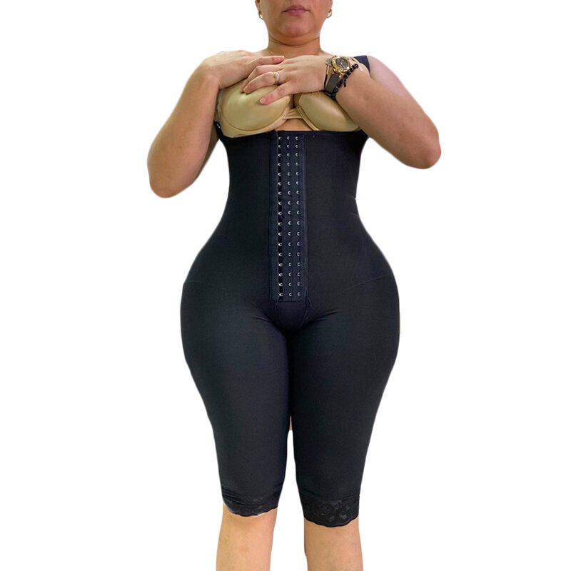 Women Bodyshaper Knee High Compression Girdle For Daily Or Postpartum Use Slimming Sheath Flat Belly
