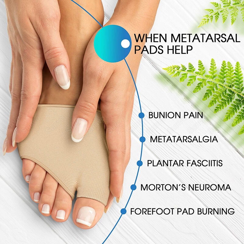 Silicone gel meia palmilhas para metatarsal antepé alívio da dor almofadas de sapato bola de pé almofadas para hallux valgus corrector meias