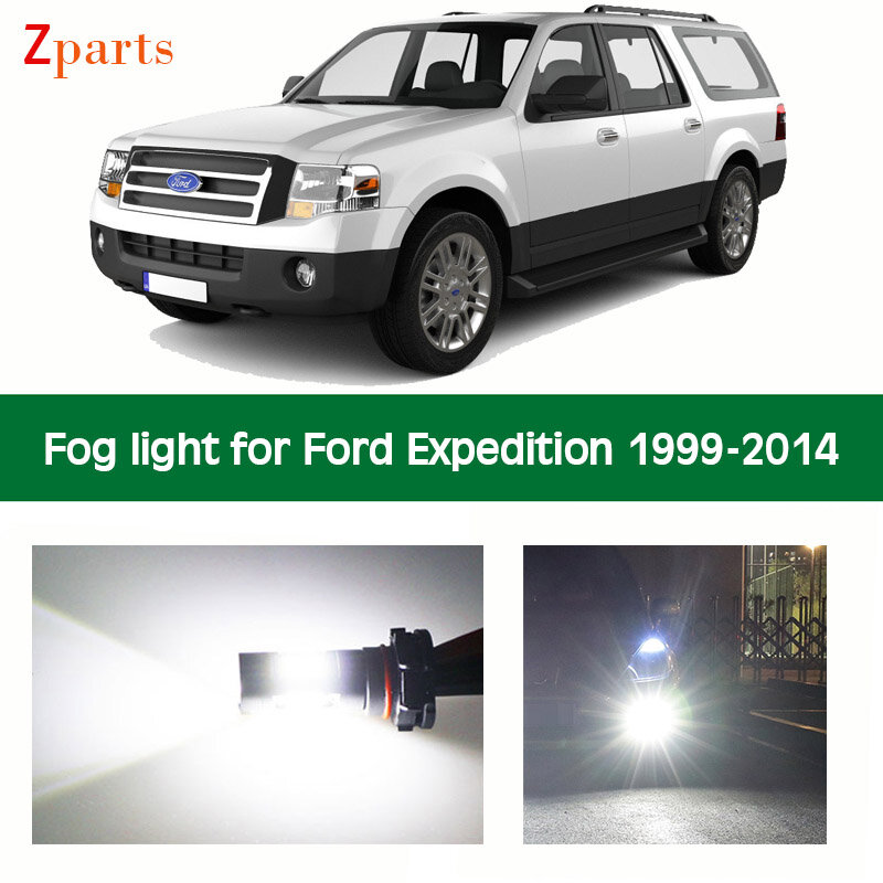 1 Pair Car LED Fog Light For Ford Expedition 1999 - 2014 Foglamp Bulb White Daytime Running Lights 12V 6000K Accessories