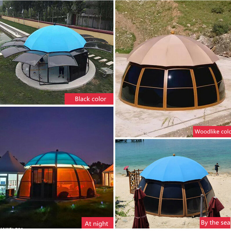 New design Alien flying saucer Gazebo Aluminum frame fabric and PC Hardtop Pergola Tent SunRoom Cabana Garage Shelter sunhouse