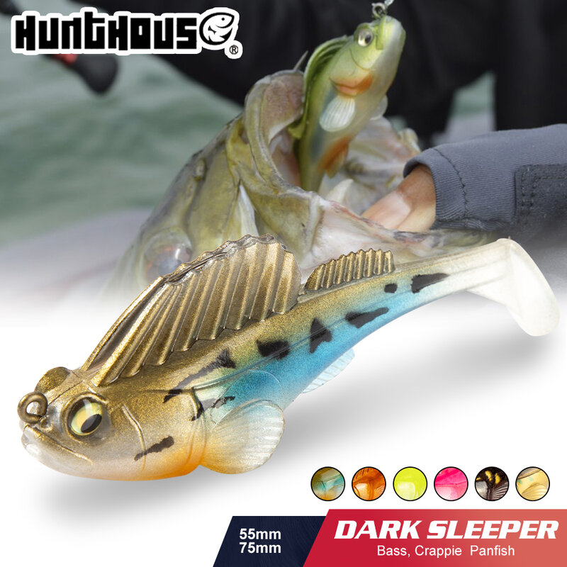 Hunthouse-señuelo de pesca suave, plantilla de cebo para dormir oscuro, 7g/10g/14g/21g, Swimbait, Wobblers, lubina, sábalo para perca de pesca