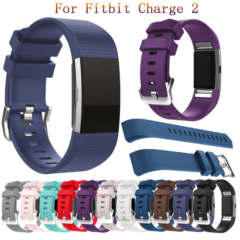 Мягкий силиконовый ремешок для браслета Fitbit Charge 2, умные аксессуары для спортивных часов Fitbit Charge 2, Сменные аксессуары, браслеты
