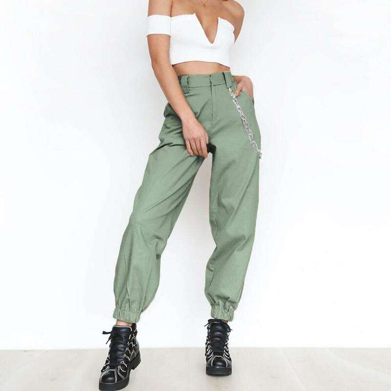 Quần Harem Pants Màu Mắt Cá Chân Gắn Thu Đông Màu Nguyên Chất Lỏng Lẻo-Lắp Dài Thấm Hút Mồ Hôi Cho Đeo Hàng Ngày