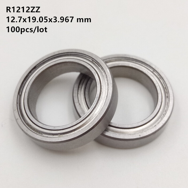 100pcs/lot R1212ZZ R1212 ZZ 2Z Z 1/2"x3/4"x5/32" Inch Metal shielded Deep Groove Ball bearing 12.7x19.05x3.967 mm