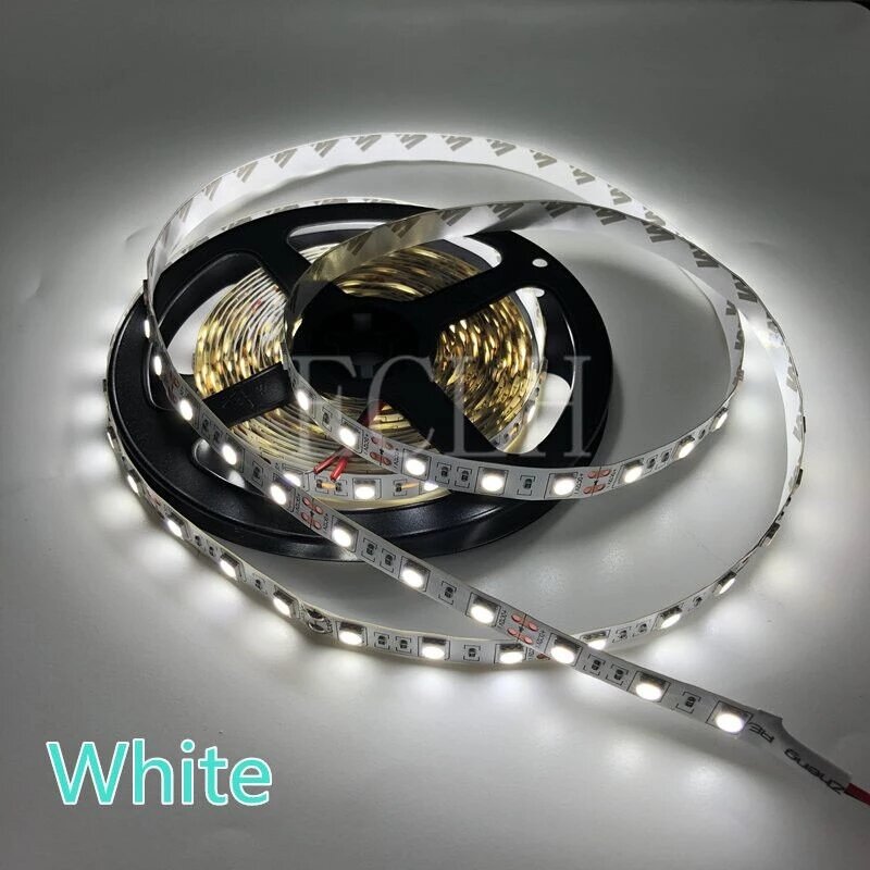 Bande Lumineuse LED SMD 2835, Rouge, Vert, Bleu, Blanc Chaud, Froid, Flexible, Diode, Ruban, Lampe, 5m, 300, RGB, DC 12V