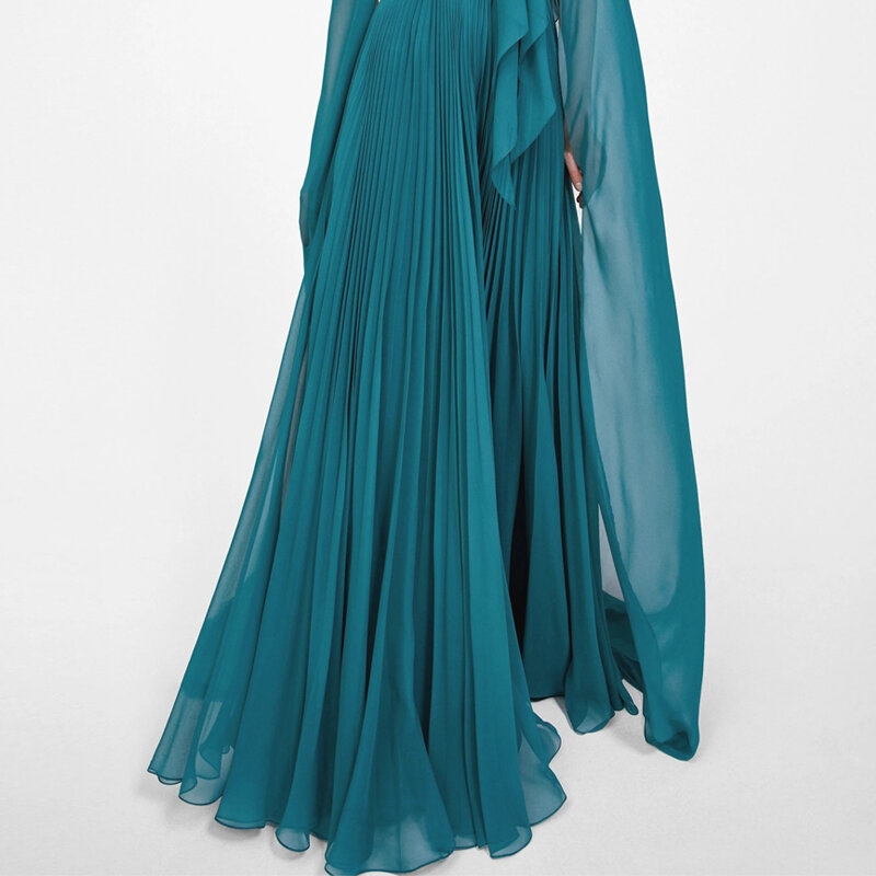 Женское плиссированное платье с накидкой, длинная юбка в стиле богини королевской сестры