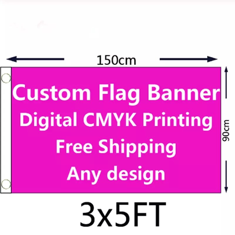 Custom Flag Banner With Digital Printing of All Country Any Design Size, Color