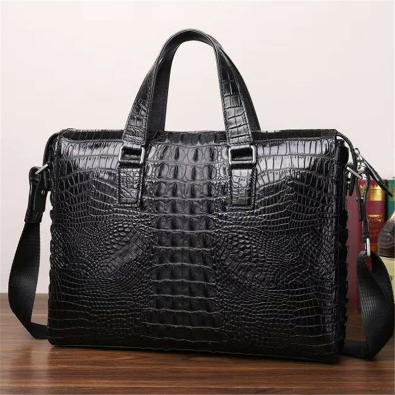Kaisiludi, новая мужская сумка из крокодиловой кожи, кожаная сумка, вместительный деловой портфель для компьютера, мужская сумка, деловая сумка