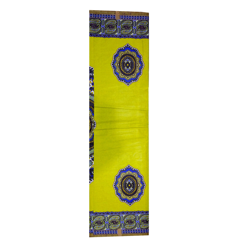 아프리카 직물, 신상품 나이지리아 진정한 왁스 아프리카 노란색 코튼 왁스 인쇄 원단 드레스 6 야드