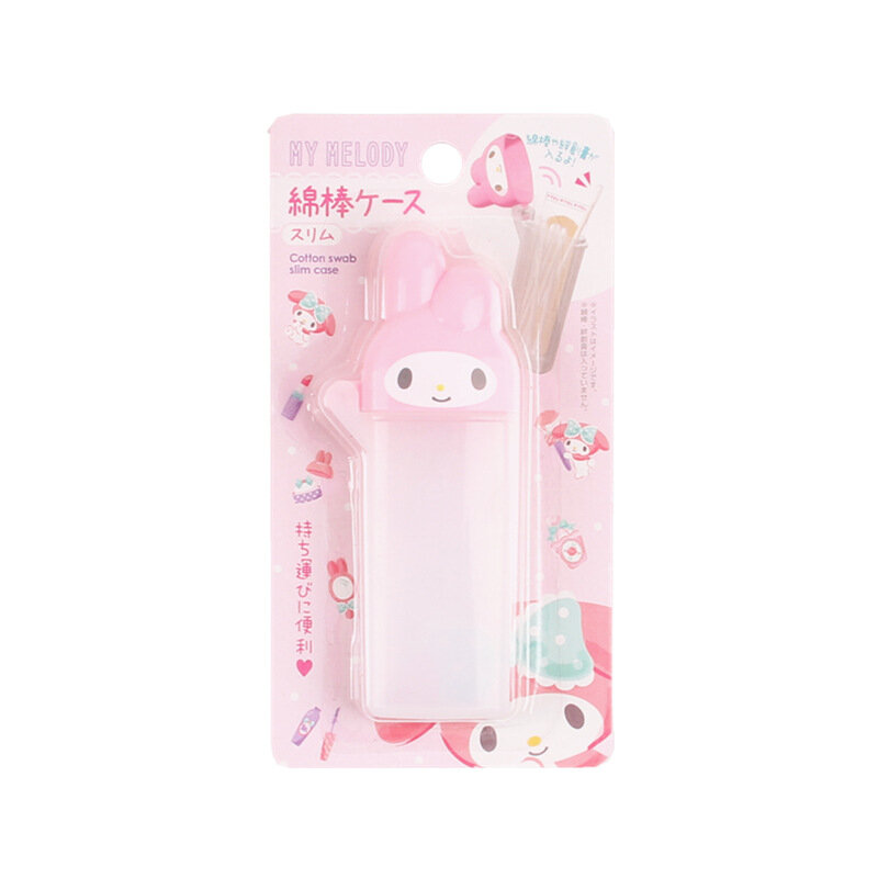 Sanrio Cartoon Anime Cotton Swab Box Hello Kitty Cosmetic Storage Box My Melody Birthday Gift Party Gift Toys for Girls