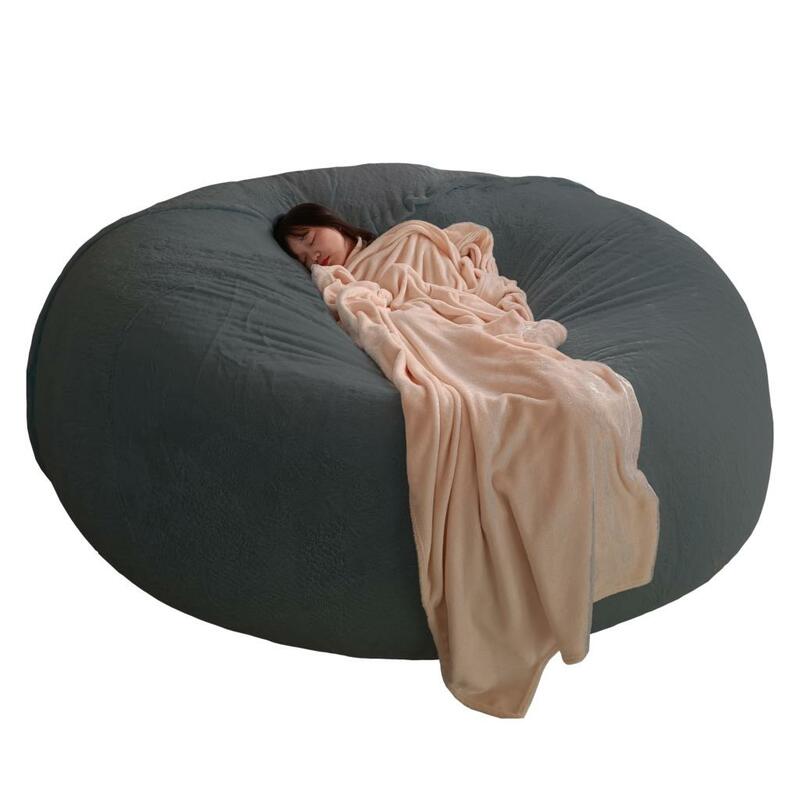 Cubierta suave y cómoda para sofá cama redondo, decoración para sala de estar, muebles de descanso sin relleno, bolsa de piel gigante, envío directo