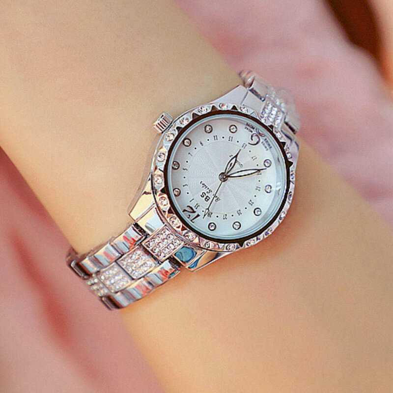 Nieuwe Luxe Dames Kristal Horloge Vrouwen Jurk Gouden Horloge Diamant Quartz Horloges Vrouwelijke Roestvrij Staal Horloges Vrouwen Sieraden