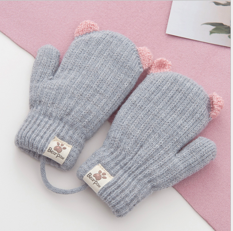 Gants pour enfants hiver garçons et filles coréen étudiant dessin animé beaux enfants hiver gants tricotés