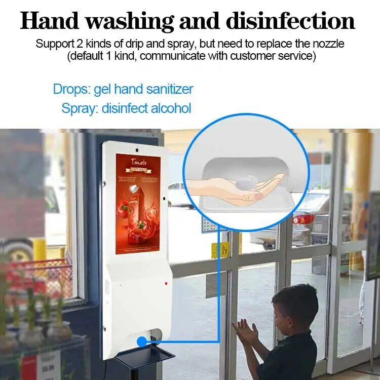 Lugar público escola 21.5 polegada touchless 3l mão desinfetante automático desinfetante dispensador