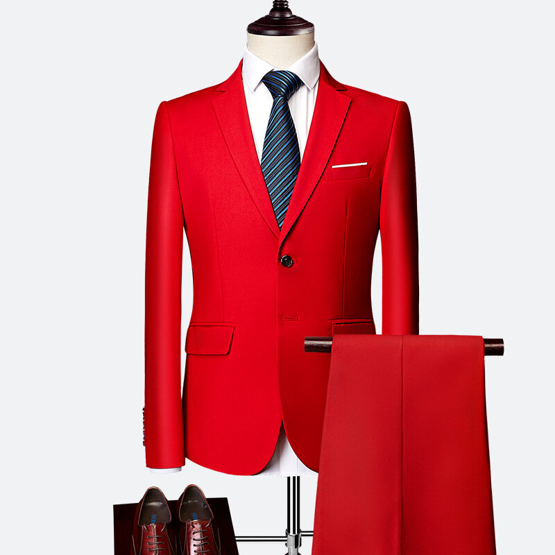 Zwei Stück Anzug, männer Zugeschnitten Anzug, Anzug, herren Anzug, Roten Anzug, lila Anzug, herren Smoking, zwei Stück Set, männer Anzüge, anzug Männer