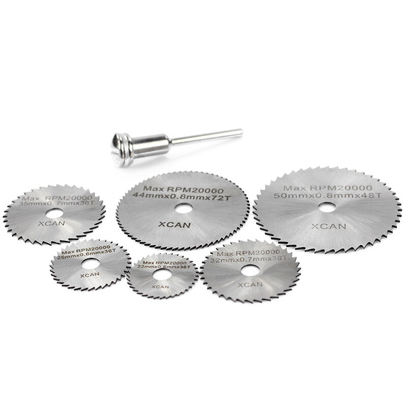 7Pcs Body Aksesoris Rotary Alat Circular Saw Blades Cutting Disc untuk Mini Bor Pemotong Kayu Alat Listrik 22/25/32/35/44/50Mm