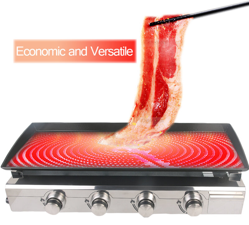 Overseas Warehouse Plancha BBQ Grill Gas Griddle 1/2/3/4 Burners Outdoor Machine Steak Vegetable Cooking Plate