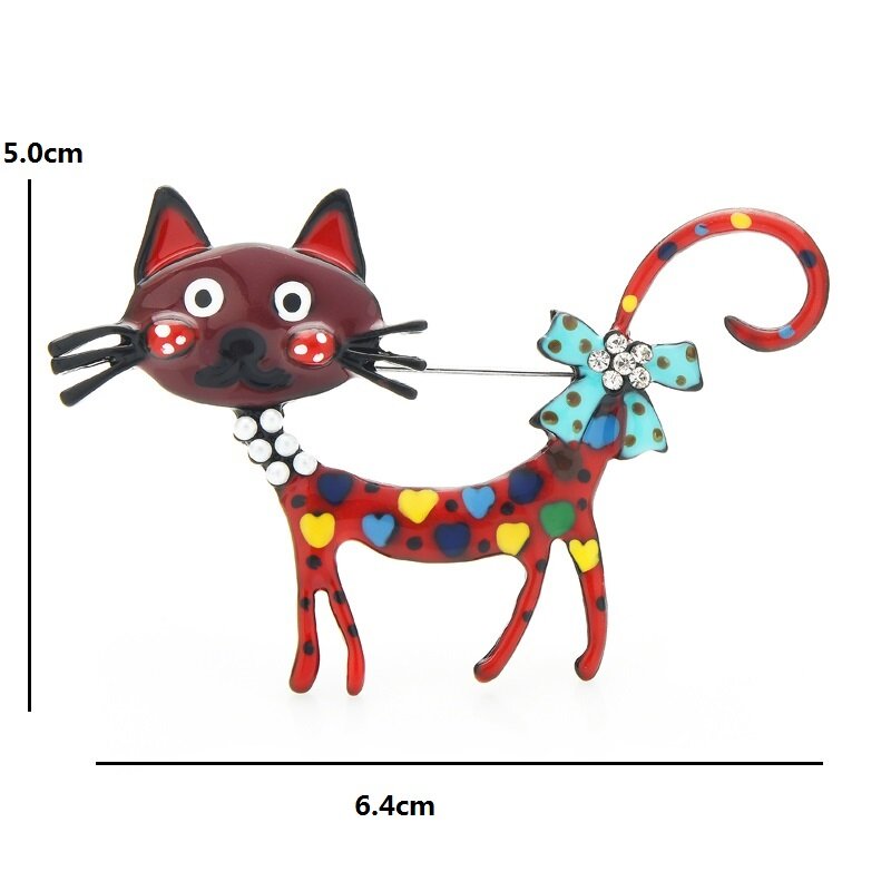 Wuli & Baby Mooie Kat Broches 2-Kleur Emaille Pet Animal Party Casual Broche Pins Voor Vrouwen Mannen Geschenken