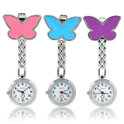 Часы наручные женские кварцевые с милым кулоном-бабочкой, медсестра Cl-ip-On с брошью, карманные, для врачей