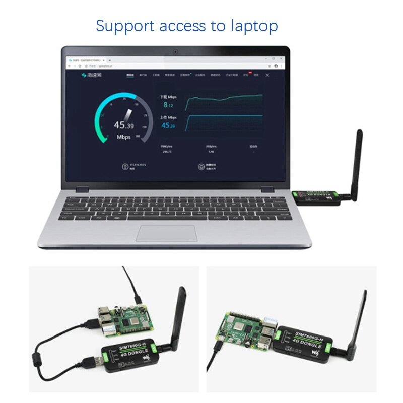 Módulo HFES Waveshare Um Módulo de Acesso à Internet para Raspberry Pi, Comunicação Global GNSS, SIM7600G-H, 4G