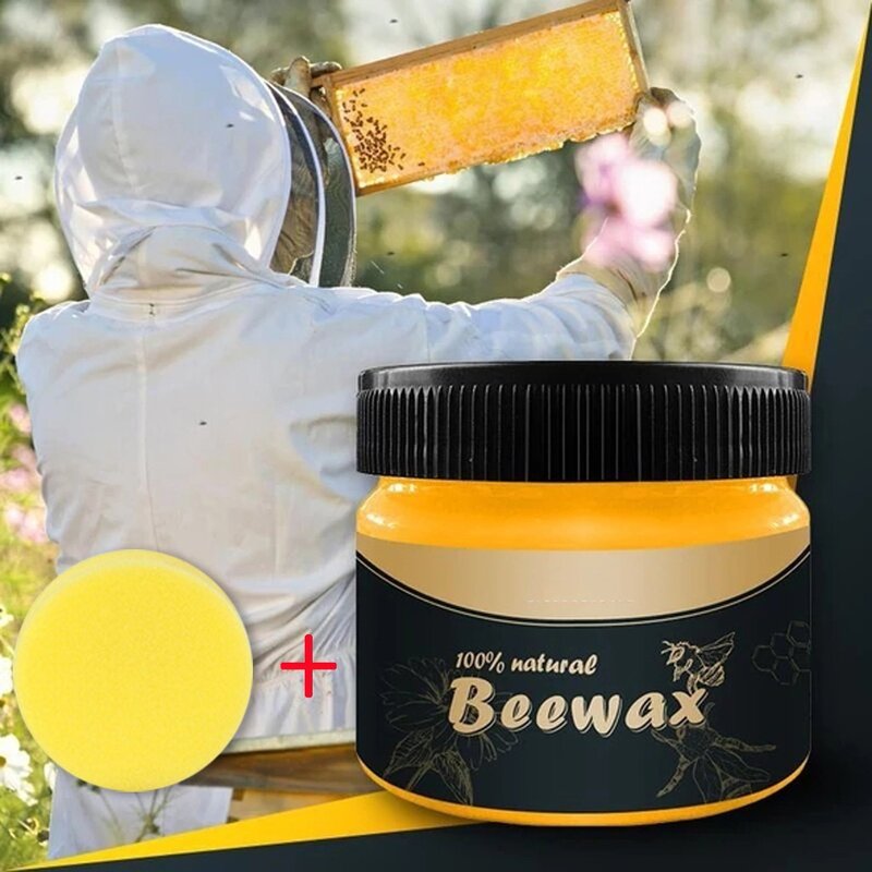 40^Organic 100% Natural Pure Wax Wood Seasoning Beewax Complete Solution Furniture Care Beeswax Home Cleaning