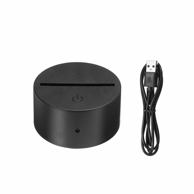 Lámpara de noche de acrílico con Control remoto Led 3D, regalo, Cable USB, Base ligera