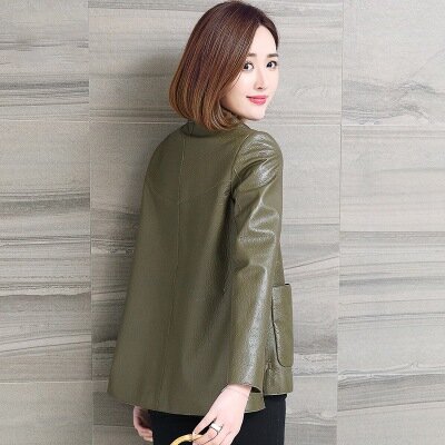 Tao Ting Li Na Women Spring Genuine Real Sheep Leather Jacket R34