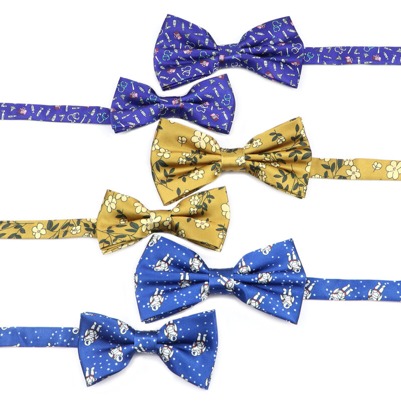 แฟชั่นผีเสื้อโบว์ Tie สำหรับชายหญิง Cosmonaut Super Soft Bowknot ขายส่งอุปกรณ์เสริม Bowties หญิง