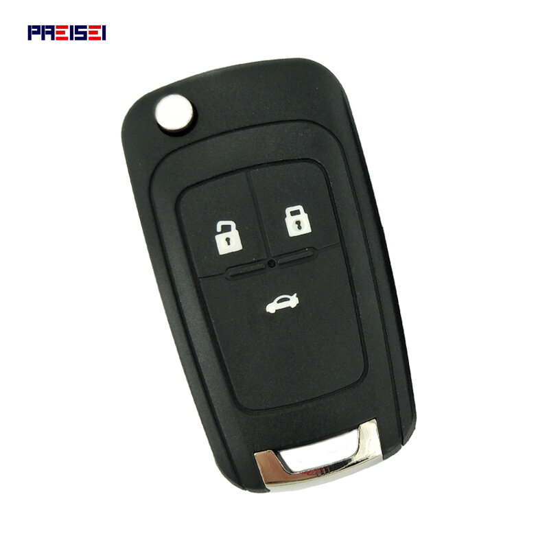 PREISEI-Flip Caso Remoto Chave para Chevrolet Cruze, 3 Botão Chave Substituição Shell, Acessórios Do Carro