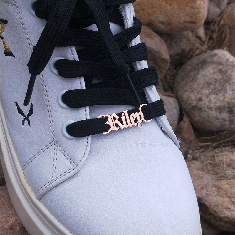 Hebilla de acero inoxidable con nombre personalizado, hebilla de zapato con cualquier letra, joyería personalizada
