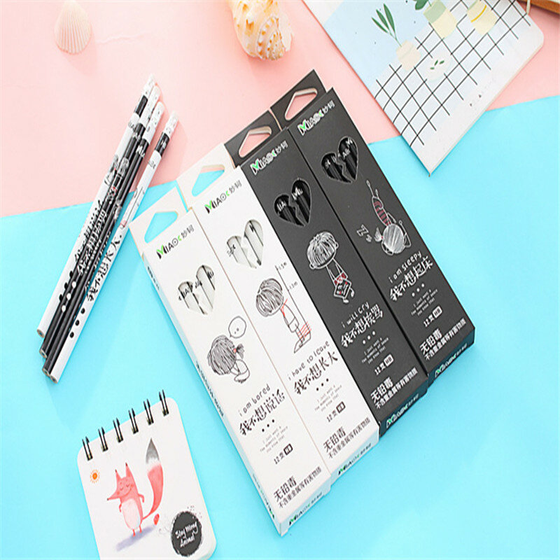D28 creative writing pencil HB pencil and rubber 12student supplies student supplies office supplies stationery office supplies