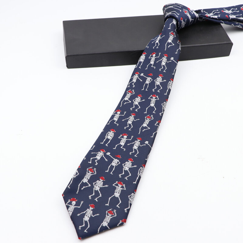 Мужские модные жаккардовые галстуки из полиэстерта, мужской галстук, животное, растение, Череп, цветок, тканый галстук, Свадебная вечеринка, подарок, роскошный шейный галстук