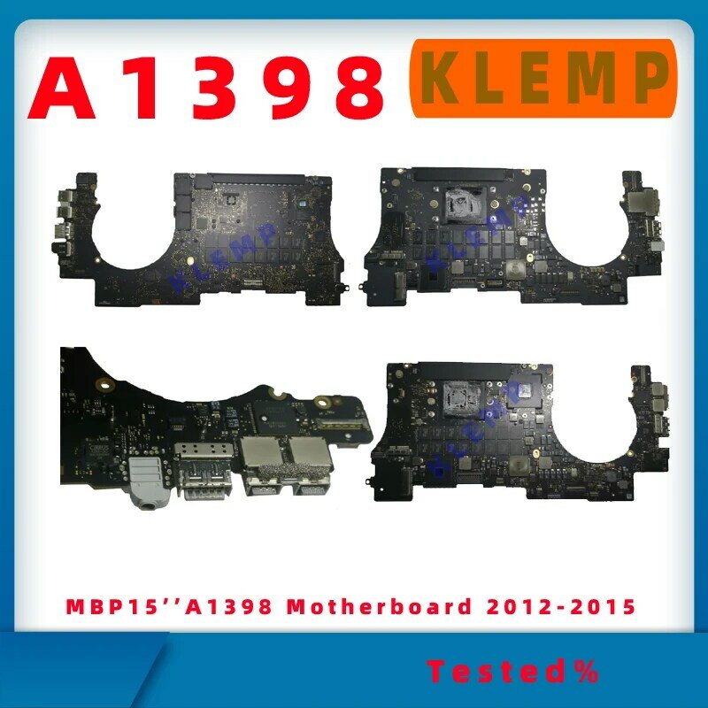 Original A1398 Motherboard For MacBook Pro Retina 15" A1398 Logic Board CPU i7/8GB/16GB 2012, 2013, 2014, 2015 Years