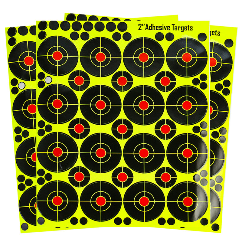 80 pz/5 fogli bersagli carta Splatter fluorescente bersaglio adesivo per fucile pistola caccia tiro con l'arco freccia allenamento tiro accessori