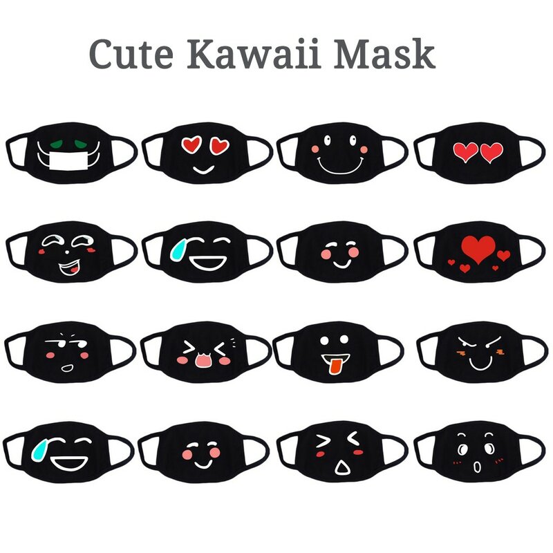Masques de réutilisation pour femmes 38 # | Mignons masques Kawaii anti-poussière, masques respirants lavables et réutilisables, filtre à charbon actif Pm2.5