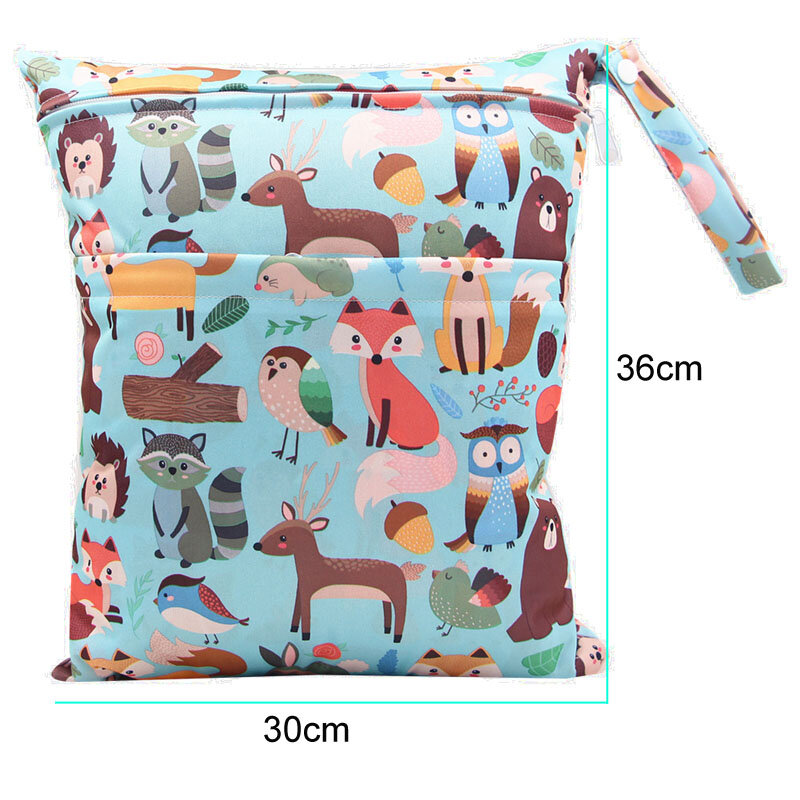 Waterproof Reusable Wet Bag For Nursing Menstrual Pad Baby Cloth Diaper Nappy Travel Wetbag Maternity Diaper Bag 30*36 15*22.5cm