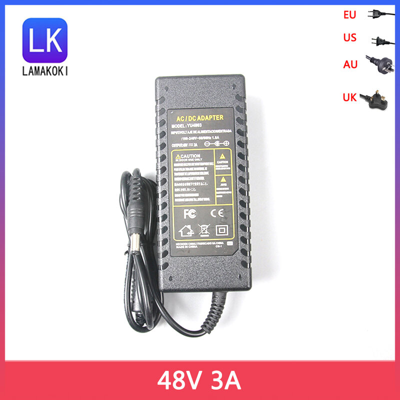 Dc Voeding 48V 3A Ac/Dc Adapter Oplader 144W Voor Cctv Poe Ip Camera Poe Nvr injector Met Ic Chip 48V3A
