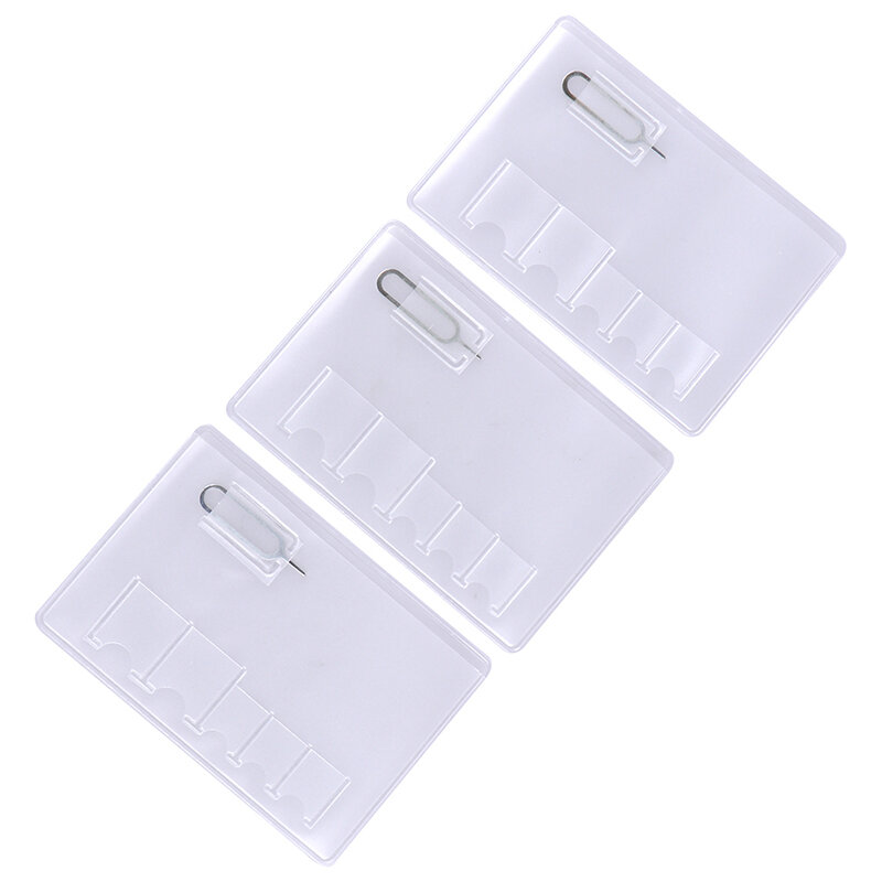 5 pçs 6 sim cartão de armazenamento caso caixa saco fácil de transportar claro protetor portátil para o cartão de memória sim transparência universal