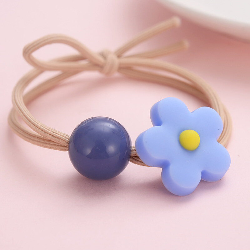 New Cute Flower candy color hair rope ins Cute candy color hair ring girl head rope for girls Women Hair Accessories