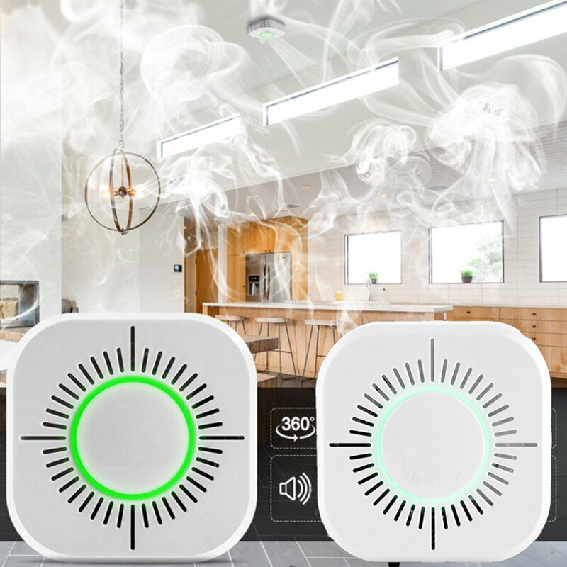 Tuya-Detector de humo inteligente Wifi, Sensor de alarma de humo de seguridad, protección contra incendios, sin necesidad de concentrador, Control remoto por Alexa y Google Home