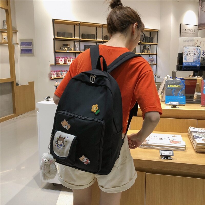 2020 New Women Waterproof Nylon Backpack Cute Casual Large Capacity School Bags For Teenage Girls Multifunction Travel Backpack