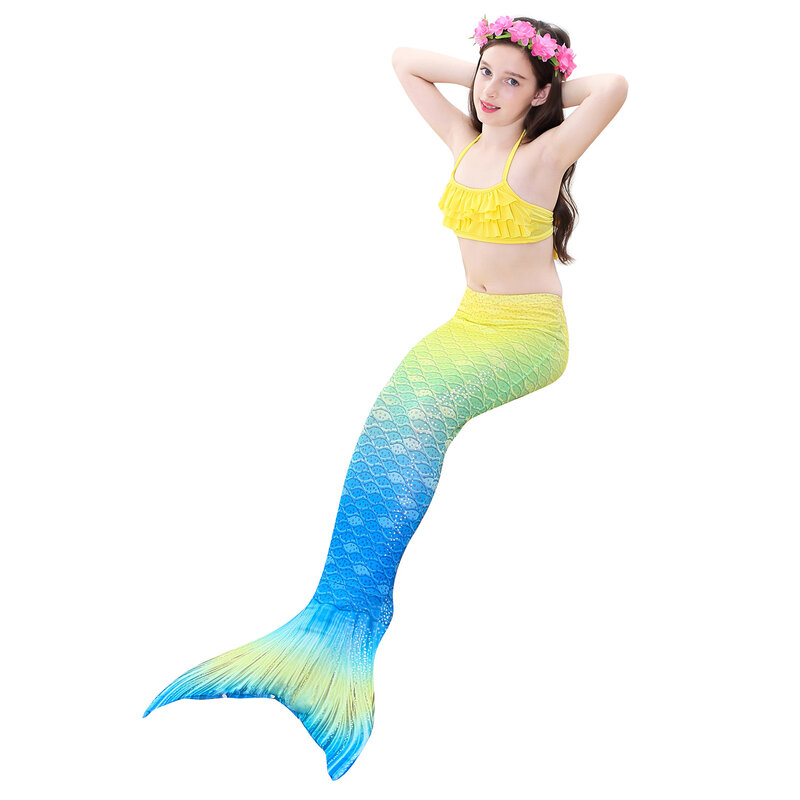 Kinder Fin Badeanzug Bade Kleidung Anzug Schwanz Meerjungfrau Karneval Kostüme Badeanzug für Mädchen Schwimmen Kostüm