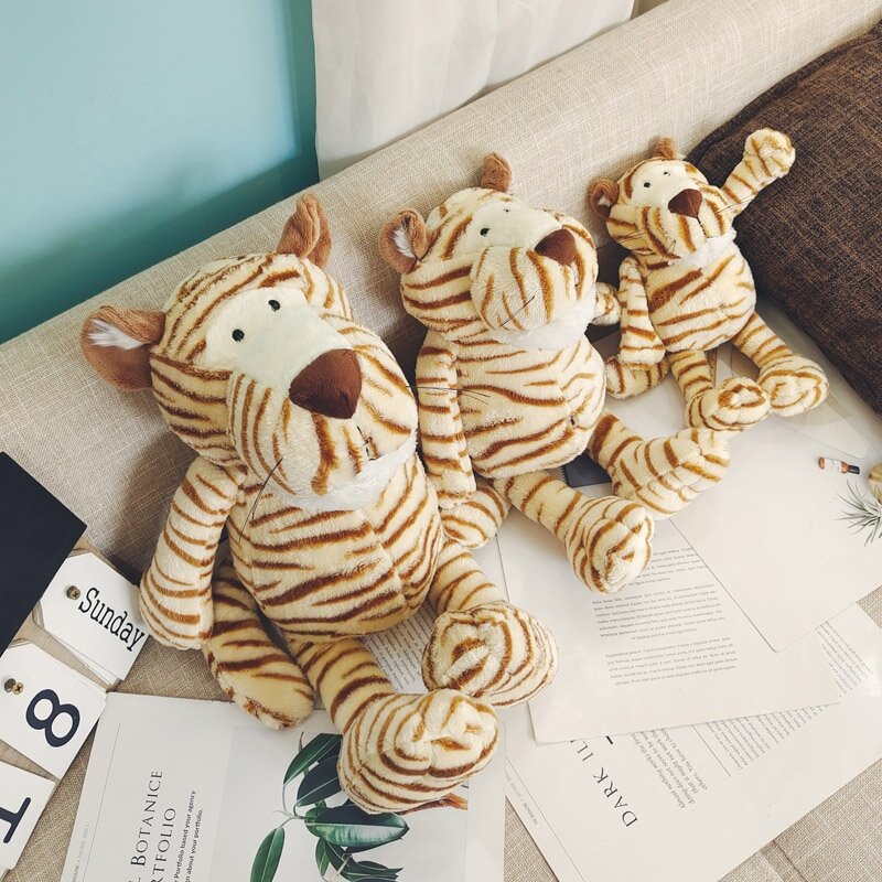 Tigre en peluche pour enfants, 25/35/45CM, jouet mignon, Kawaii, Animal de la forêt, décoration de la maison, anniversaire, noël, amis