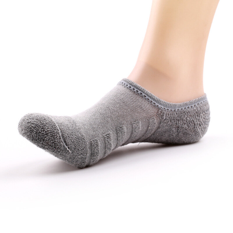 Хлопковые махровые Короткие мужские носки, удобные мужские толстые носки до щиколотки, теплые напольные Пушистые Носки-невидимки