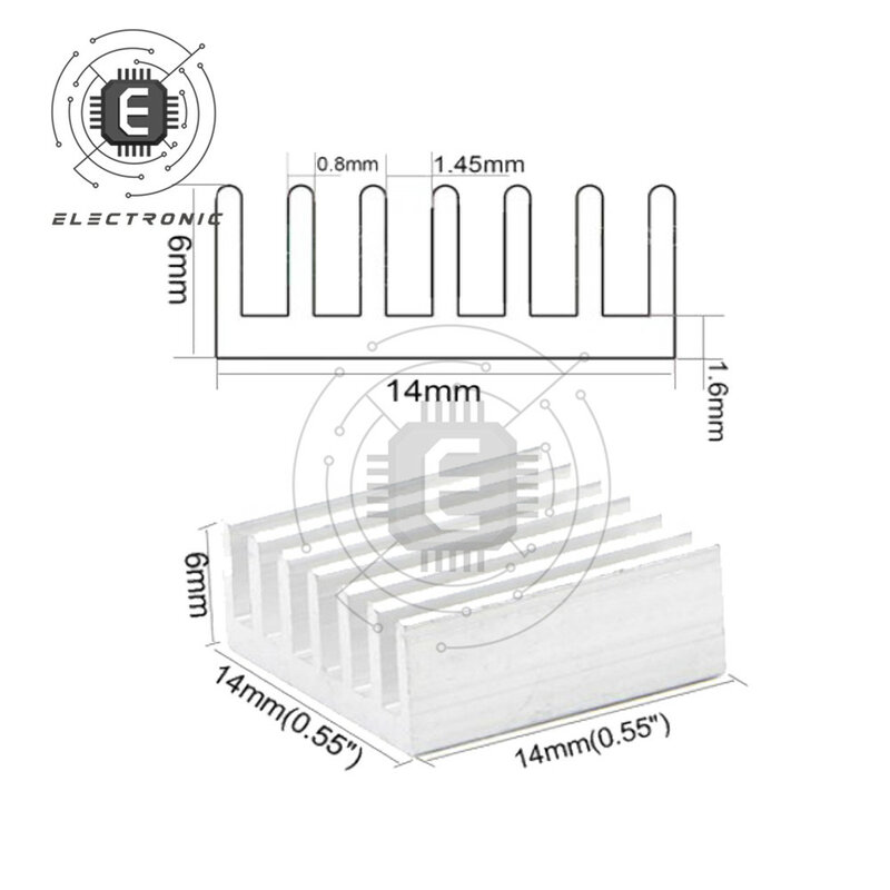 10 Buah/Lot Aluminium Kualitas Tinggi Pendingin Komputer Radiator Heat Sink Memori Chip IC Baru 14X14X6Mm untuk Berbagai Pi Disipasi Panas