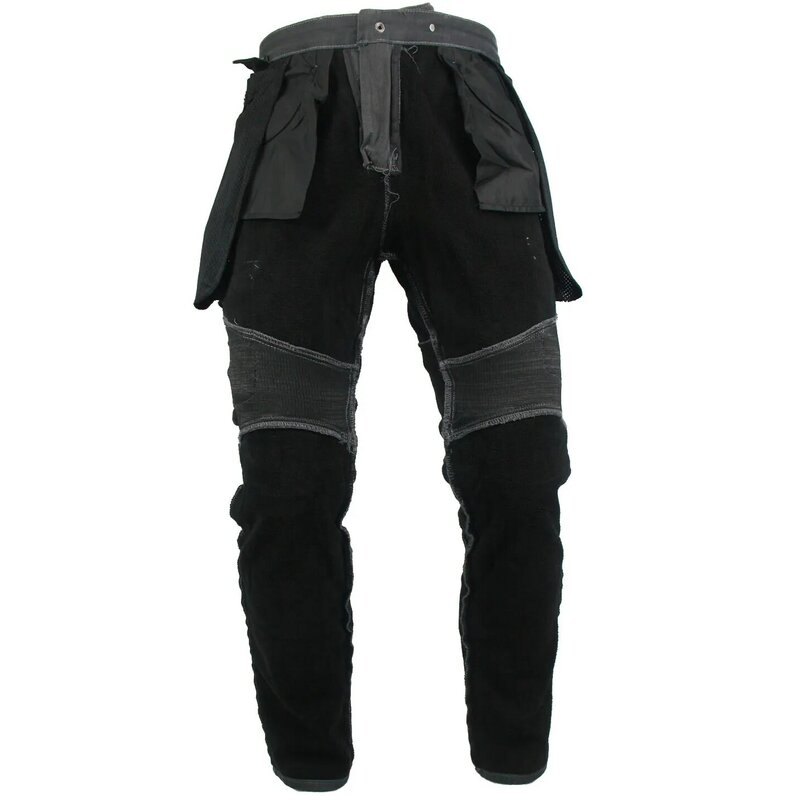 UGB06 Motorcycle Winter Riding Velvet Jeans Snowmobile Riding Drop-resistant Cashmere Pants With Protective Gears ATV