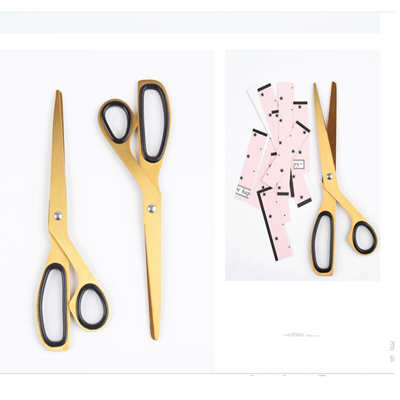 1PC złote nożyczki domowe narzędzia tnące biurowe nożyce do cięcia wstążką asymetria tkaniny krawiectwo kuter krawiecki