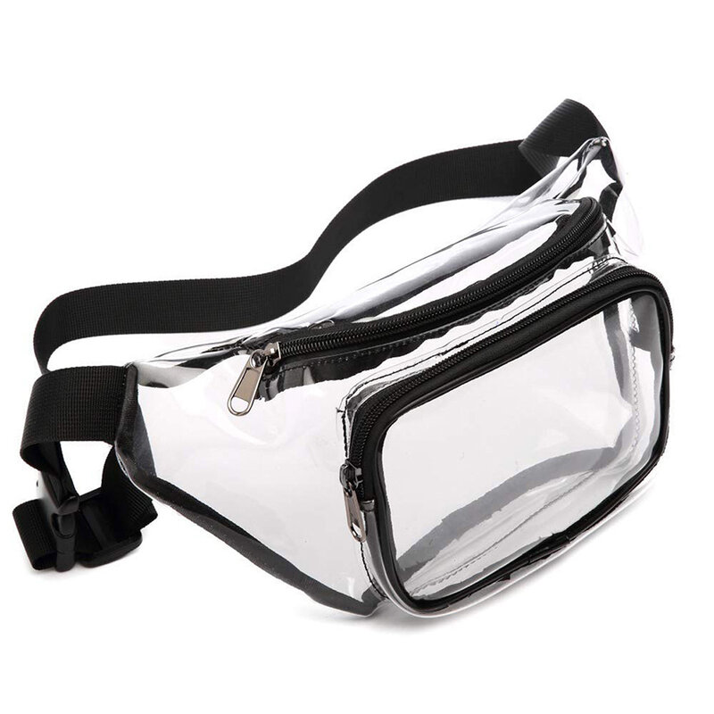 Women/Men Waist Bag PVC Clear Fanny Pack Ladies Transparent Water Proof Crossbody Bags For Girls Travel Chest Pack Coin Purse