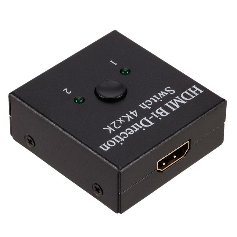 Grwibeou 4K x 2K UHD Switcher Porta Bi-direcional Manual 2x1 2 1x2 HDMI AB Switch HDCP HDMI Splitter Suporta 4K 1080P para o Monitor