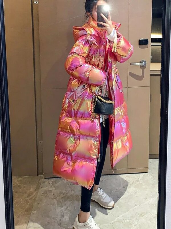 Kbat-女性用の防水コットンパーカー,秋冬服,フード付き,厚くて暖かい,韓国のファッションコート,特大の防寒着,2022